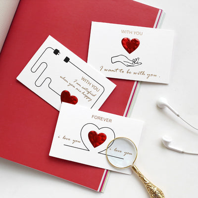 Tarjeta de Felicitación Corazón Rojo - Te Amo Por Siempre con Sobres - Image 9