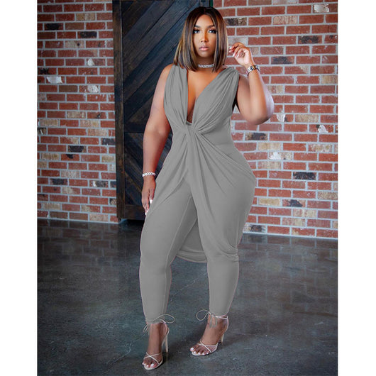 Jumpsuit Ejecutivo de Seda Láctea para Mujer - Talla Grande - Image 4