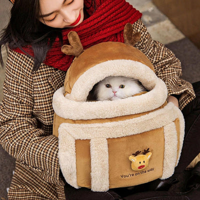 Mochila Transportadora para Mascotas con Diseño de Reno y Calentadores de Manos - Image 14