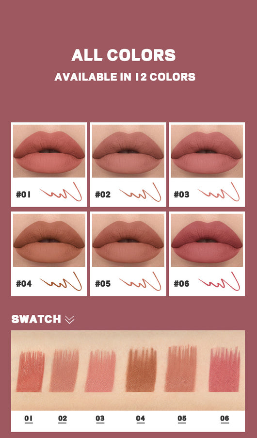 Delineador Labial Líquido Mate Impermeable Sin Mancha - Image 24