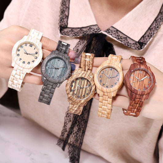 Reloj de Moda Unisex con Patrón de Bambú y Números Creativos
