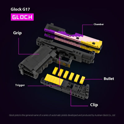 Pistola Táctica G18 Bloques de Construcción Militar MOC - Tecnología Avanzada Serie CSGO - Image 3