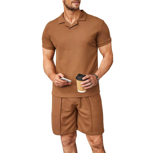 Set de 2 Polos Hombre Cuello V Manga Corta Estilo Waffle Casual - Image 10
