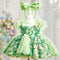 Vestido de Princesa Hada Verde con Mangas Abullonadas para Niñas