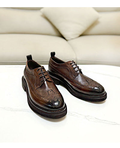 Zapatos Brogue Elevadores de Cuero para Hombre con Suela Reforzada - Image 12