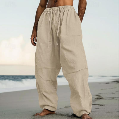 Pantalones Rectos de Playa Lisos - Cómodos para el Día a Día - Image 9