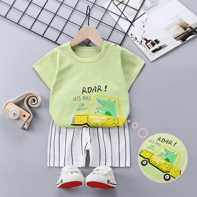 Conjunto Infantil de Algodón Puro: Playera y Shorts Estilo Coreano - Image 34