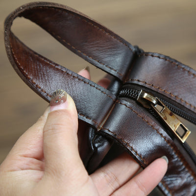 Mochila de Cuero Vintage con Bandolera Diagonal - Estilo Clásico - Image 18