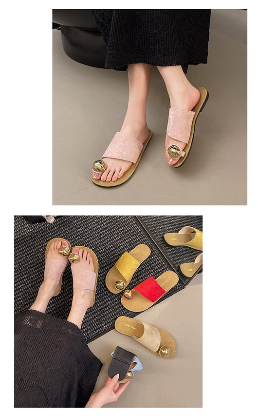 Sandalias Planas Tipo Francés con Punta Abierta para Mujer - Image 21