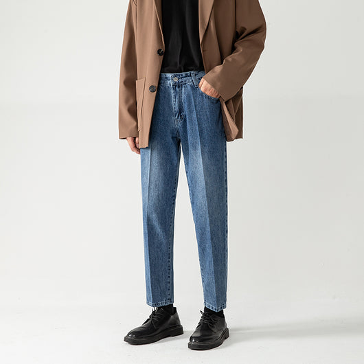 Pantalones Cropped Azul Claro Corte Recto Hombre - Image 17