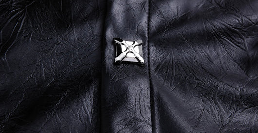 Camisa de Cuero Avanzado con Hombros Acolchados y Manga Larga - Image 10