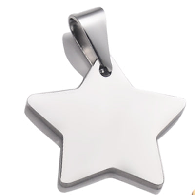 Dije Estrella de Cinco Puntas en Acero Titanio - Collar Colgante Minimalista - Image 15