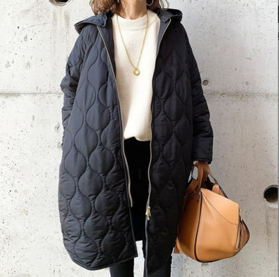 Abrigo Acolchado Mujer Invierno con Diseño Rombo y Capucha - Image 14