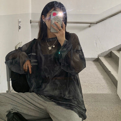 Blusa Holgada de Manga Larga para Mujer