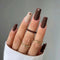 Pegatinas de Uñas Removibles Café Latte - Largo Medio