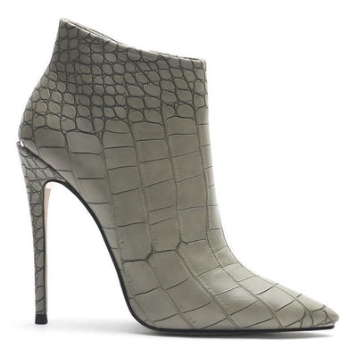 Botines Nude con Patrón de Piedra - Punta Fina y Tacón Delgado - Image 3