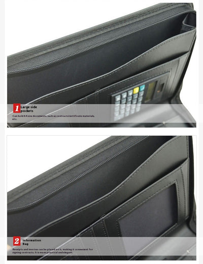 Carpeta A5 Multifuncional con Bolsa PU y Compartimento para Computadora - Image 8