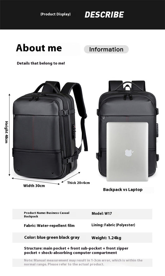 Mochila Ejecutiva de Compresión Inteligente Premium - Image 41