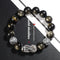 Pulsera de Obsidiana Natural Tropas Valientes Plata S999 para Hombre