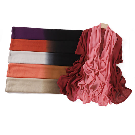 Foulard Ligero de Rayón con Degradado Pintado a Mano - Protección Solar - Image 23
