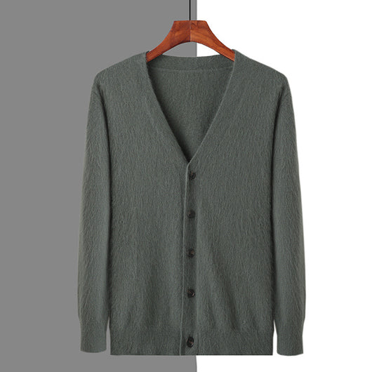 Cardigan Tejido con Cuello V y Botones para Hombre - Image 3
