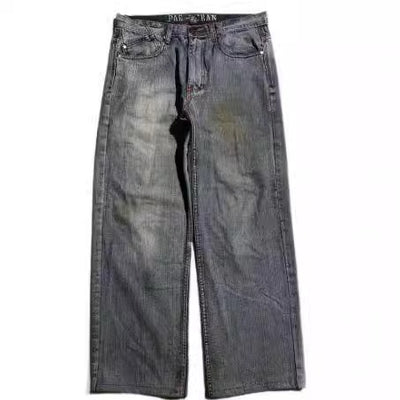Jeans Anchos Estilo Vintage Desgastado para Hombre - Diseño Workwear Casual - Image 3