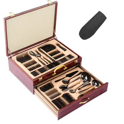 Juego de Cubiertos 72 Piezas Acero Inoxidable con Estuche de Madera - Image 26