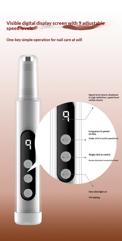 Limadora de Uñas Eléctrica 2 en 1 con Luz LED - Máquina de Manicura Recargable - Image 13