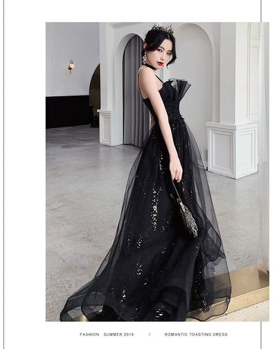 Vestido de Noche Negro Elegante de Diseño Exclusivo - Image 10