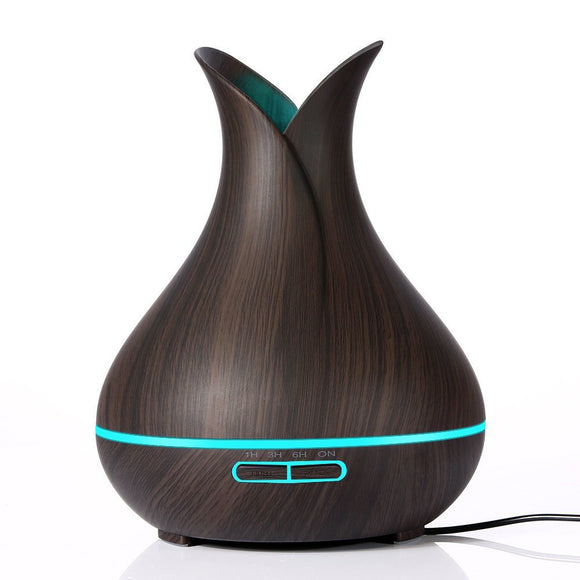 Difusor Humidificador Aromático con Luz LED y Diseño en Madera