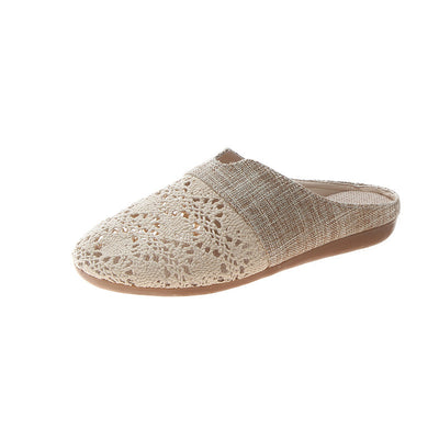 Sandalias de Lino sin Tacón con Diseño Calado - Image 2