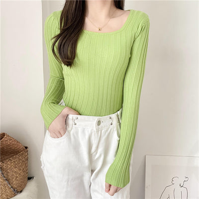 Suéter de Cuello Cuadrado para Otoño e Invierno - Image 5