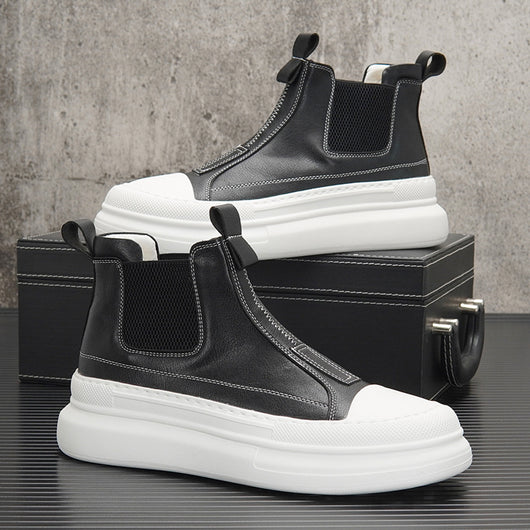 Botas Blancas de Hombre Invierno Terciopelo con Suela Gruesa - Image 11