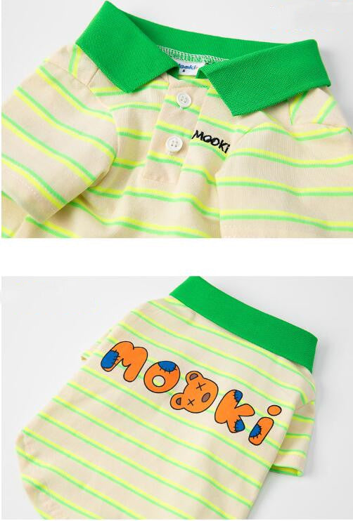 Polo de Algodón Ligero a Rayas Verdes para Mascotas - Ropa de Verano - Image 14