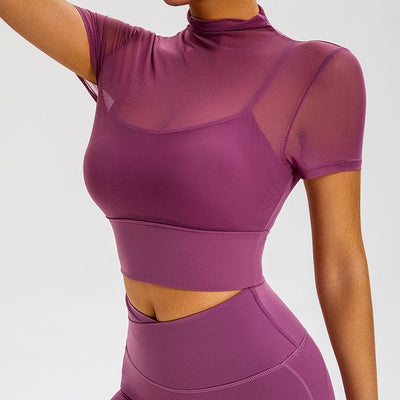 Top Deportivo Cuello Alto con Soporte de Pecho - Diseño Sensual Granate - Image 15