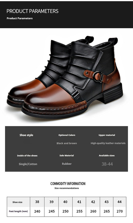 Botas Térmicas Retro Estilo Británico para Hombre con Forro de Lana y Cierre Lateral - Image 11