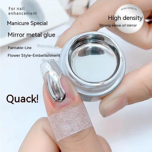 Adhesivo Metálico para Manicura Francesa - Oro y Plata