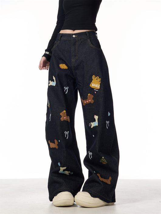 Pantalones Jeans Anchos Patchwork Salchicha Mujer - Casual y Cómodo - Image 13