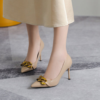 Tacones Altos Stiletto con Hebilla Metálica y Punta Afilada para Mujer - Image 6