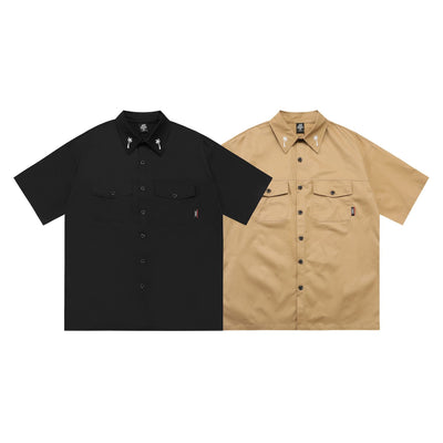 Camisa de Trabajo Talla Grande Suelta con Bordado - Image 9