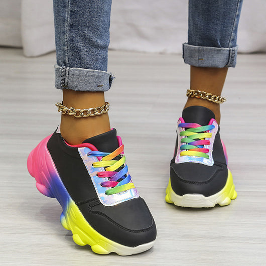 Zapatillas Plataforma Multicolor para Mujer - Estilo Retro Oversized - Image 5