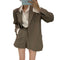 Blazer Suelto Primavera con Short A-Line de Cintura Alta para Mujer
