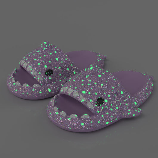 Pantuflas Tiburón con Luz Nocturna Diseño Noche Estrellada - Zapatillas de Casa para Parejas - Image 12