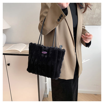 Bolso Tote Grande de Felpa para Otoño e Invierno - Image 31