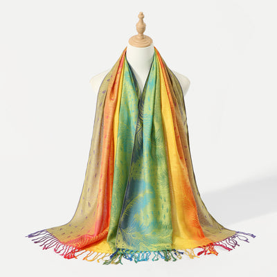 Rebozo Étnico Degradado con Bordado Colorido y Borlas de Cachemira - Image 7