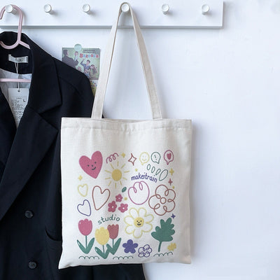 Bolsa de Lona Grande con Estampados Adorables - Capacidad Máxima - Image 15