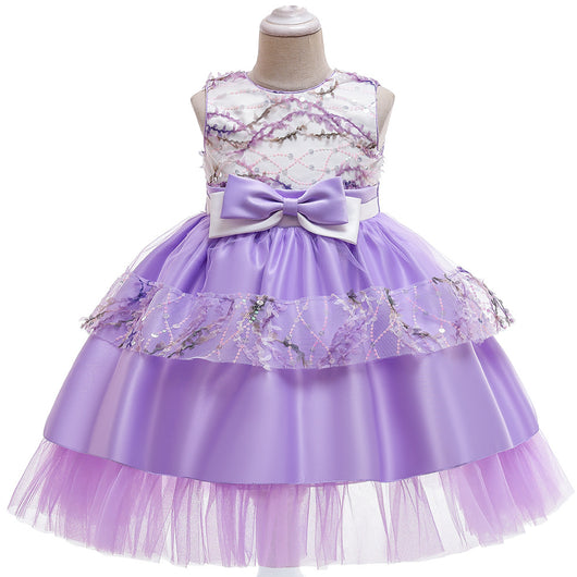 Vestido Princesa de Encaje Mesh sin Mangas para Niñas - Image 20