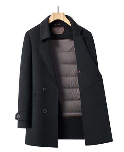 Abrigo de Lana Reversible para Hombre - Cuello de Traje Medio Largo - Image 25