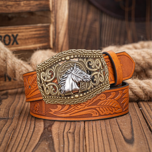 Cinturón Vaquero Retro Tallado con Personalidad para Hombre - Image 4