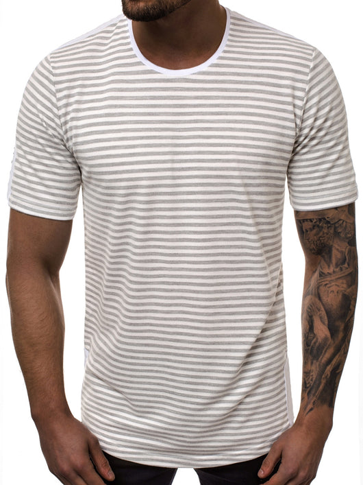 Playera de Cuello Redondo con Degradado a Rayas - Image 4